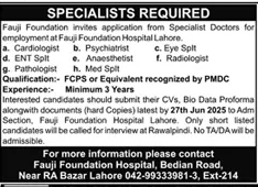 Specialist Jobs in Fauji Foundation Lahore